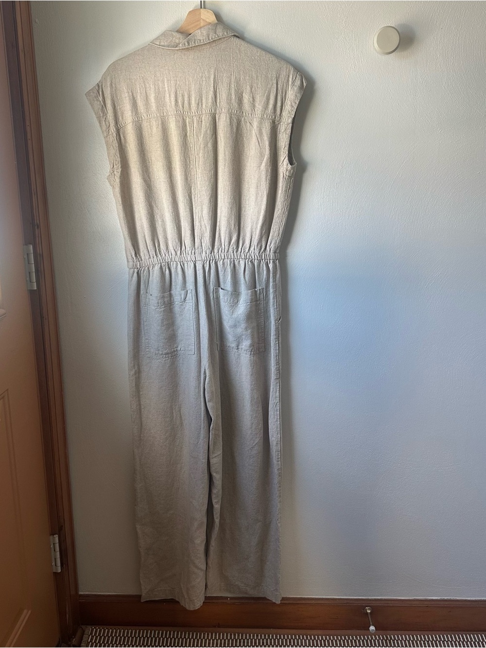 Universal Thread Neutral Linen-Cotton Button Junpsuit - Picture 2 of 4